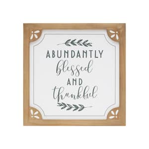 Abundantly Blessed and Thankful Wood Framed Wall Decorative Sign