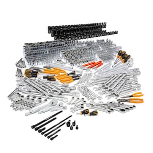1/4 in., 3/8 in., and 1/2 in. Drive SAE/Metric, Shallow and Deep, Mechanics Tools Set with Impact Sockets (728-Piece)