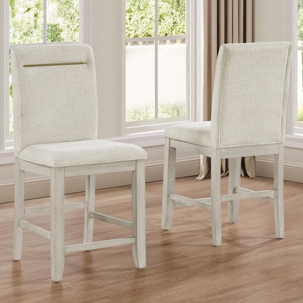 Steve Silver Garland Oatmeal Upholstered Sand Counter Height Side Chair Set of 2