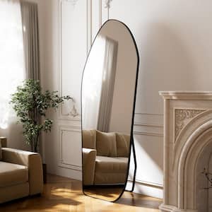 Black 23.6 in. W x 67 in. H Irregular Modern Aluminum Alloy Framed Full Length Mirror Floor Mirror