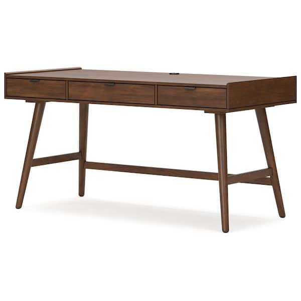 Signature DESIGN BY ASHLEY Lyncott 60 in. Rectangular Brown Wood Desk With 3 Drawer