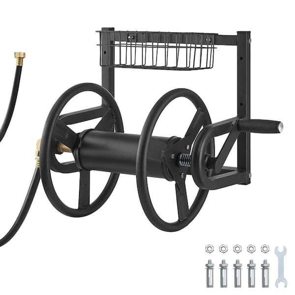 Holds 125 ft. 5/8-in. Wall Mounted Garden Hose Reel Hose, Heavy-Duty Water Hose Winder, Space-Saving Design