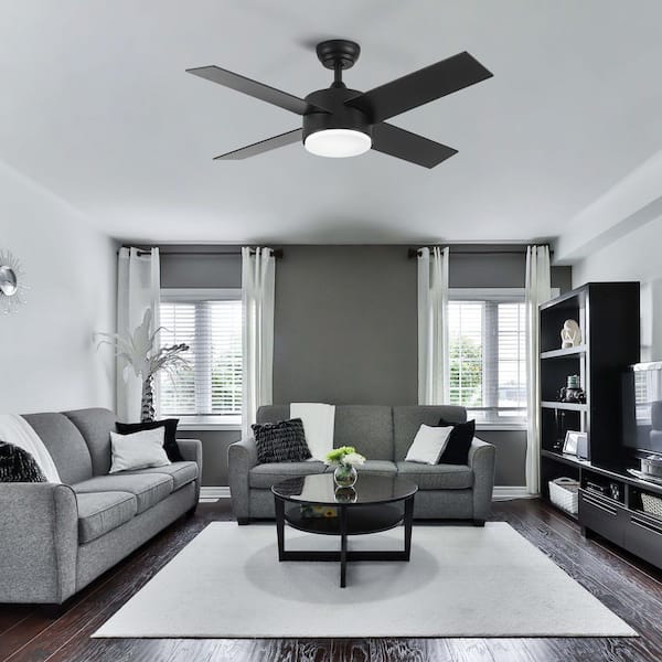 Avex 44 in. Black Standard Ceiling Fan with Remote Control and Dimmable Integrated LED