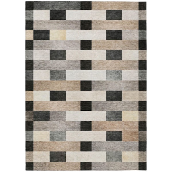 Chantille Machine Washable Indoor/Outdoor Abstract ACN2888 Charcoal 3 ft. x 5 ft. Area Rug
