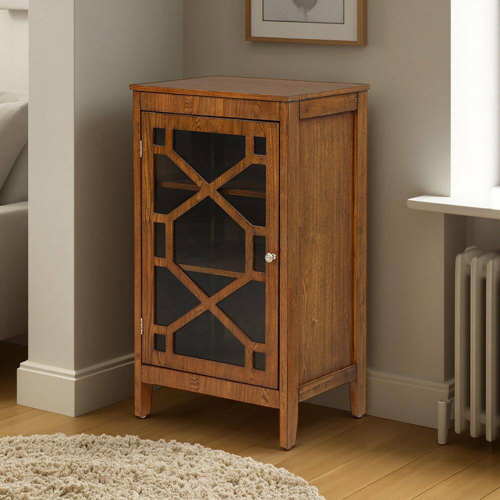 Linon Home Decor Maxwell Small Brown 36.25 in. H Storage Cabinet with ...