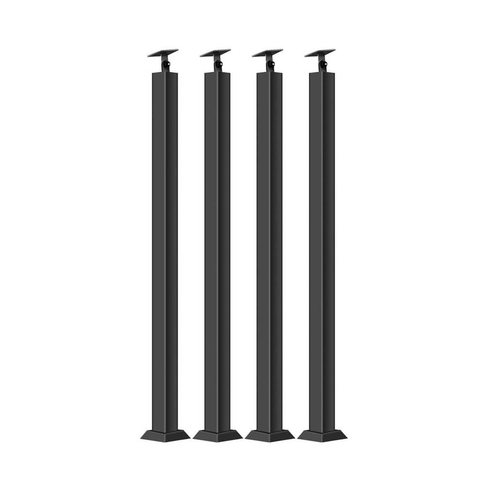 37.75 in. H x 7.5 in. W Black Wrought Iron Adjustable Stair Railing Kit for Indoor Outdoor Decor price history on PriceWatchPro