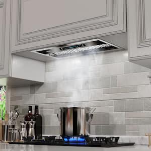 42 in. 900CFM Ducted Insert Range Hood in Stainless Steel with LED Light 4 Speed Gesture Sensing&Touch Control Panel