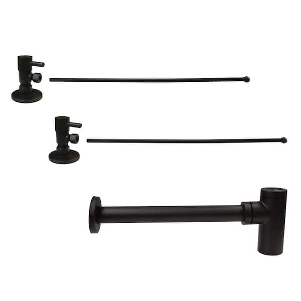 Westbrass 1-1/4 in. x 1-1/4 in. Brass Round Trap Lavatory Supply Kit, Oil Rubbed Bronze