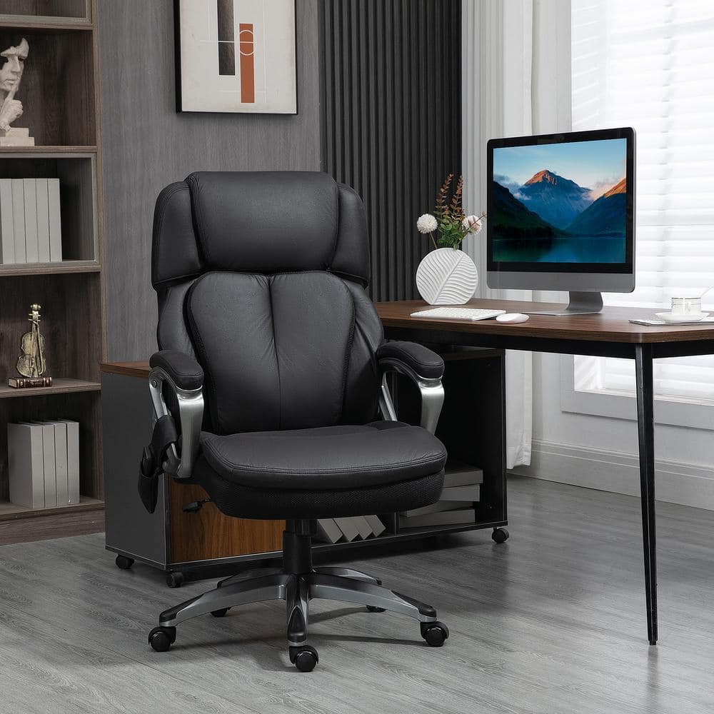 Vinsetto Grey, Ergonomic Home Office Chair High Back Task Computer Desk  Chair with Padded Armrests, Linen Fabric, Swivel Wheels 921-239 - The Home  Depot
