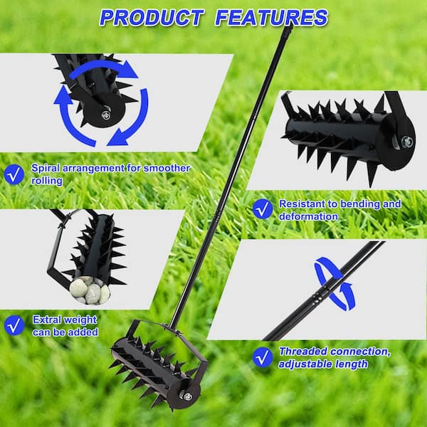 Cesicia 17 in. Heavy Duty Lawn Aerators, Lawn Soil Penetrator