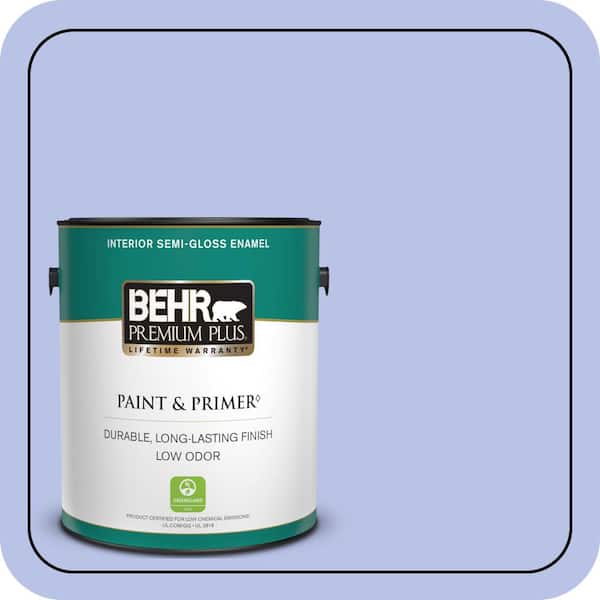 BEHR PREMIUM PLUS 1 gal. #P540-3 Canterbury Bells Semi-Gloss Enamel Low Odor Interior Paint & Primer
