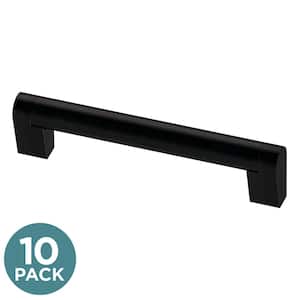 Stratford 5-1/16 in. (128 mm) Modern Matte Black Cabinet Drawer Bar Pulls (10-Pack)