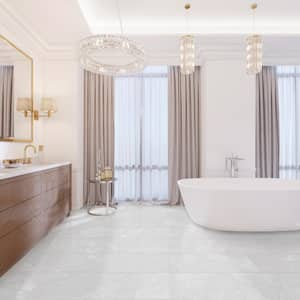 Michelangelo Light Grey Bullnose 3 in. x 12 in. Matte Porcelain Floor and Wall Tile Trim (20 linear feet/Case)