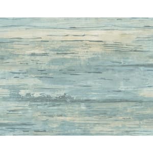 Cyprus Plank Metallic Blue and Latte Faux Paper Strippable Roll (Covers 60.75 sq. ft.)