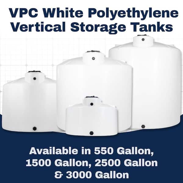 VPC 1550 Gal. White Polyethylene Vertical Water Storage Tank 1.5