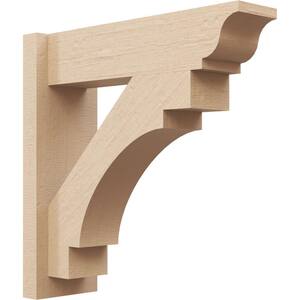 8 in. x 32 in. x 20 in. Merced Traditional Rough Cedar Woodgrain Timberthane Polyurethane Outlooker, Primed Tan