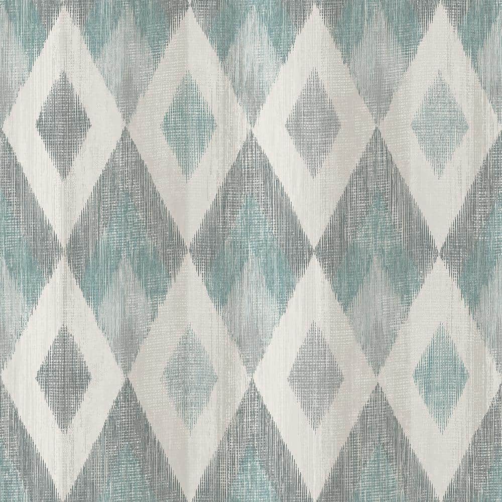 Ace Teal Diamond Wallpaper Sample