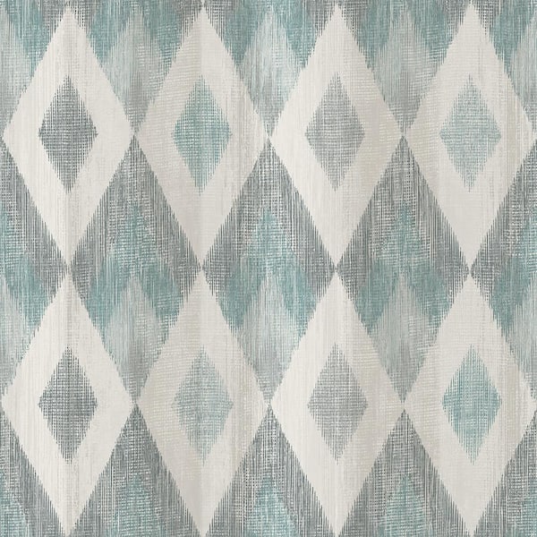 Advantage Ace Teal Diamond Wallpaper Sample