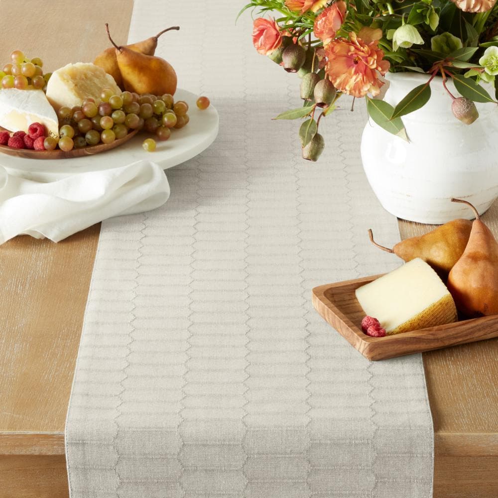 Natural Honeycomb Cotton-Polyester Reversible Table Runner