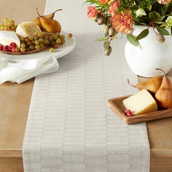 Farmers Market 13 in. x 72 in. Ivory Cotton Table Runner Farmers Market 13 in. x 72 in. Ivory Cotton Table Runner