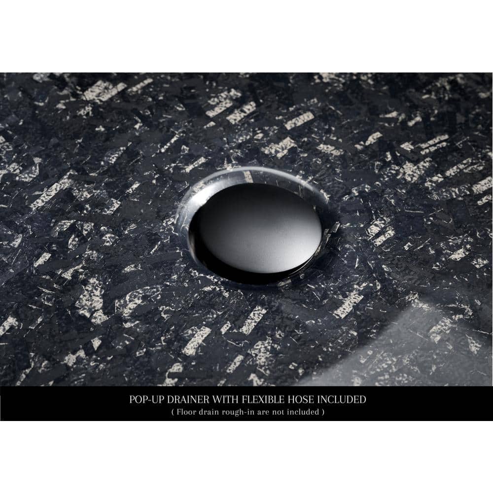 Coesistere 71'' Black Forged Carbon Fiber Freestanding Bathtub