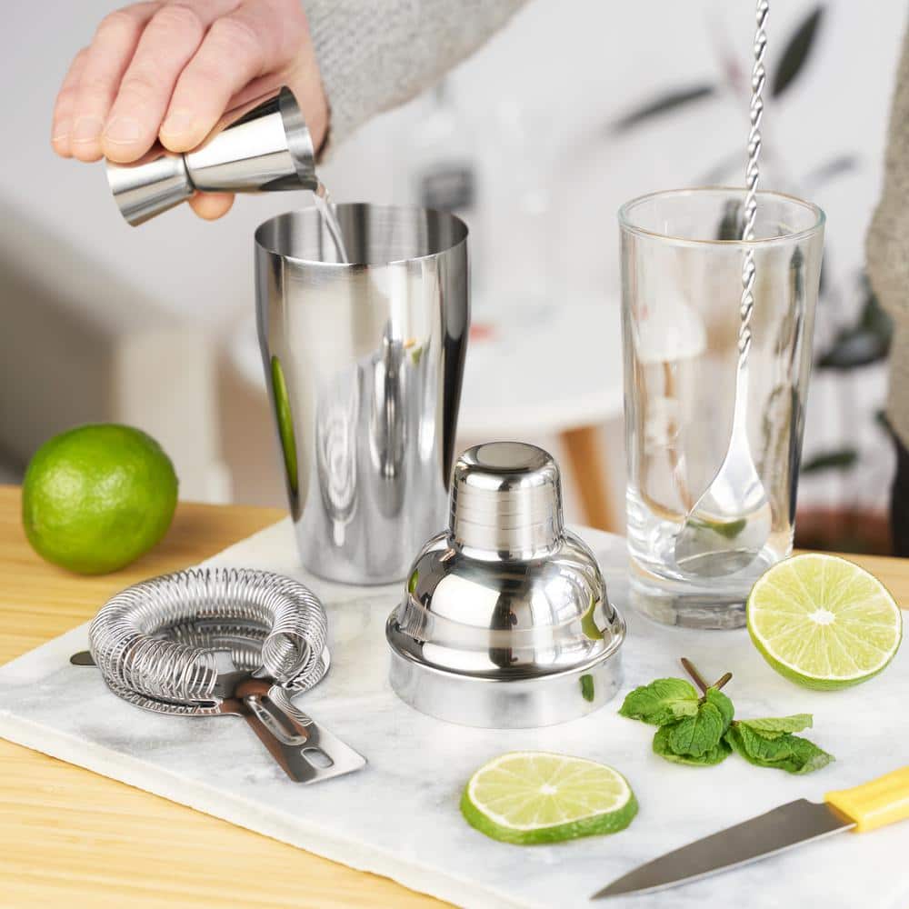 Fortify Stainless Steel 4-Piece Mixologist Barware Set