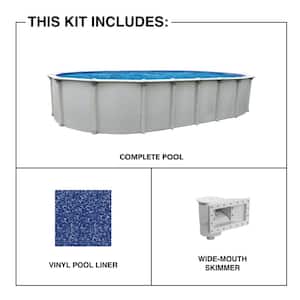 Huntington 18 ft. x 33 ft. Oval 54 in. D Buttress Free Above Ground Hard Sided Pool Package