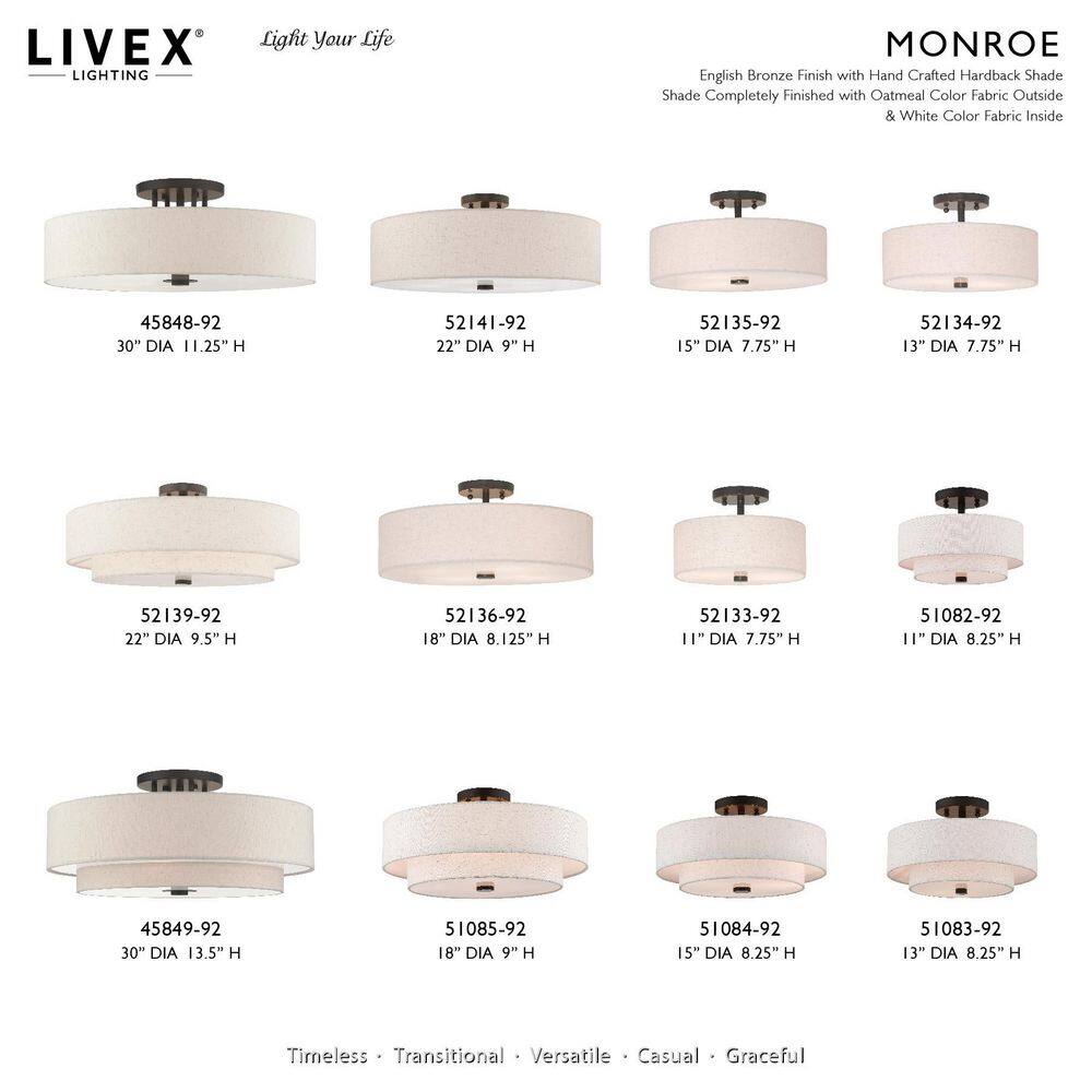 English Bronze Drum Ceiling Mount with Glass Diffuser