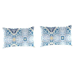 18 in. L x 12 in. W x 4 in. T Rave Sky Outdoor Lumbar Throw Pillow (2-Pack)