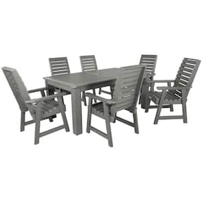 Weatherly Coastal Teak 7-Piece Recycled Plastic Rectangular Outdoor Dining Set