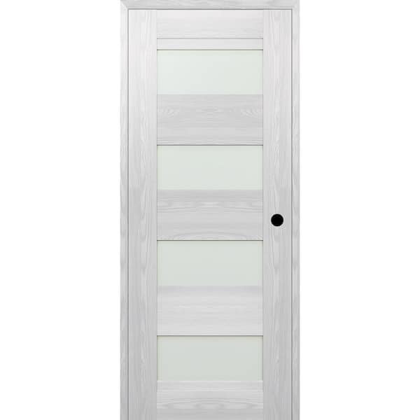 Belldinni 18 in. x 80 in. 07-08 Left-Hand 4-Lite Frosted Glass Ribeira Ash Composite DIY-Friendly Single Prehung Interior Door