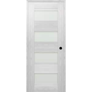 32 in. x 80 in. 07-08 Left-Hand 4-Lite Frosted Glass Ribeira Ash Composite DIY-Friendly Single Prehung Interior Door