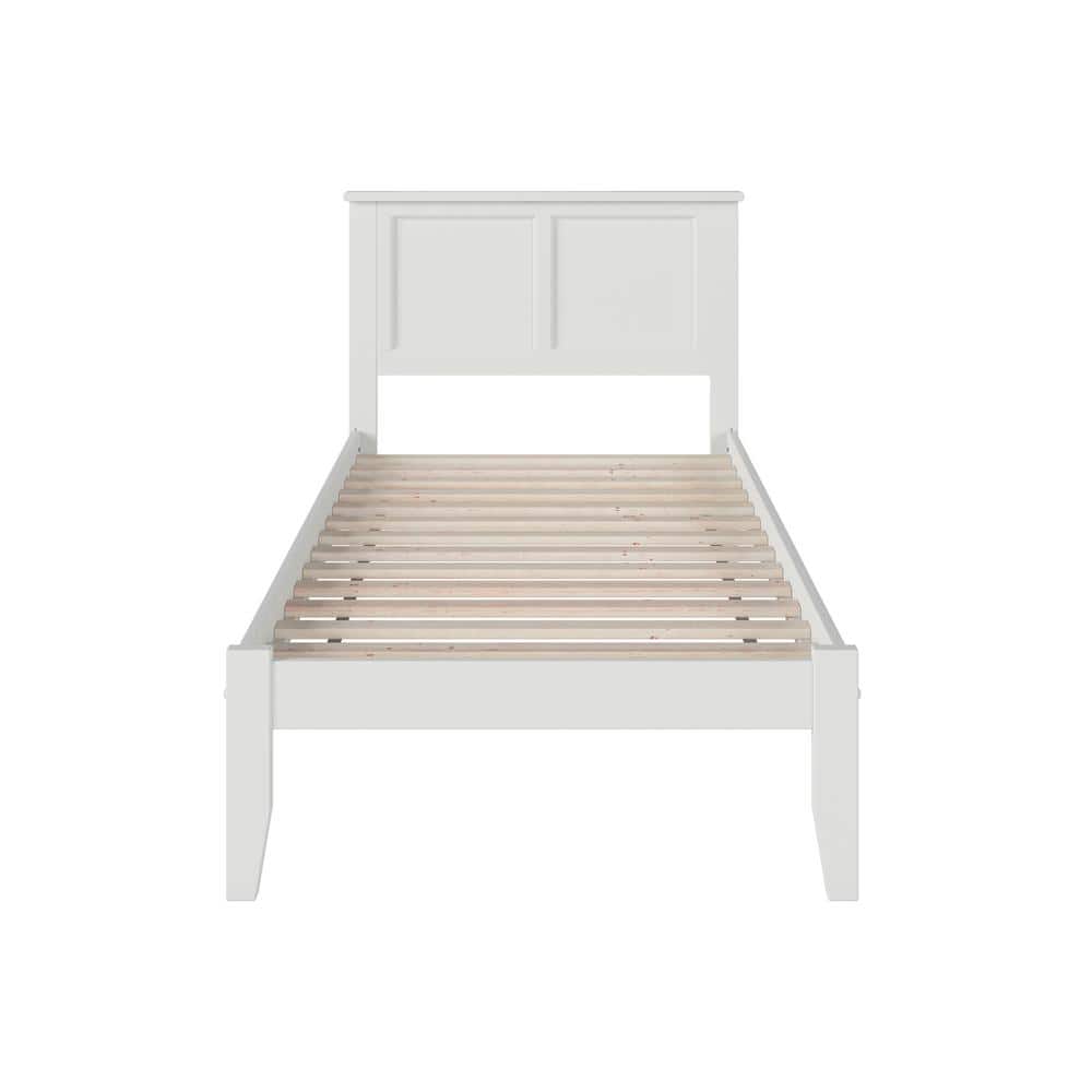 Madison Twin White Solid Wood Platform Bed with Storage Drawer