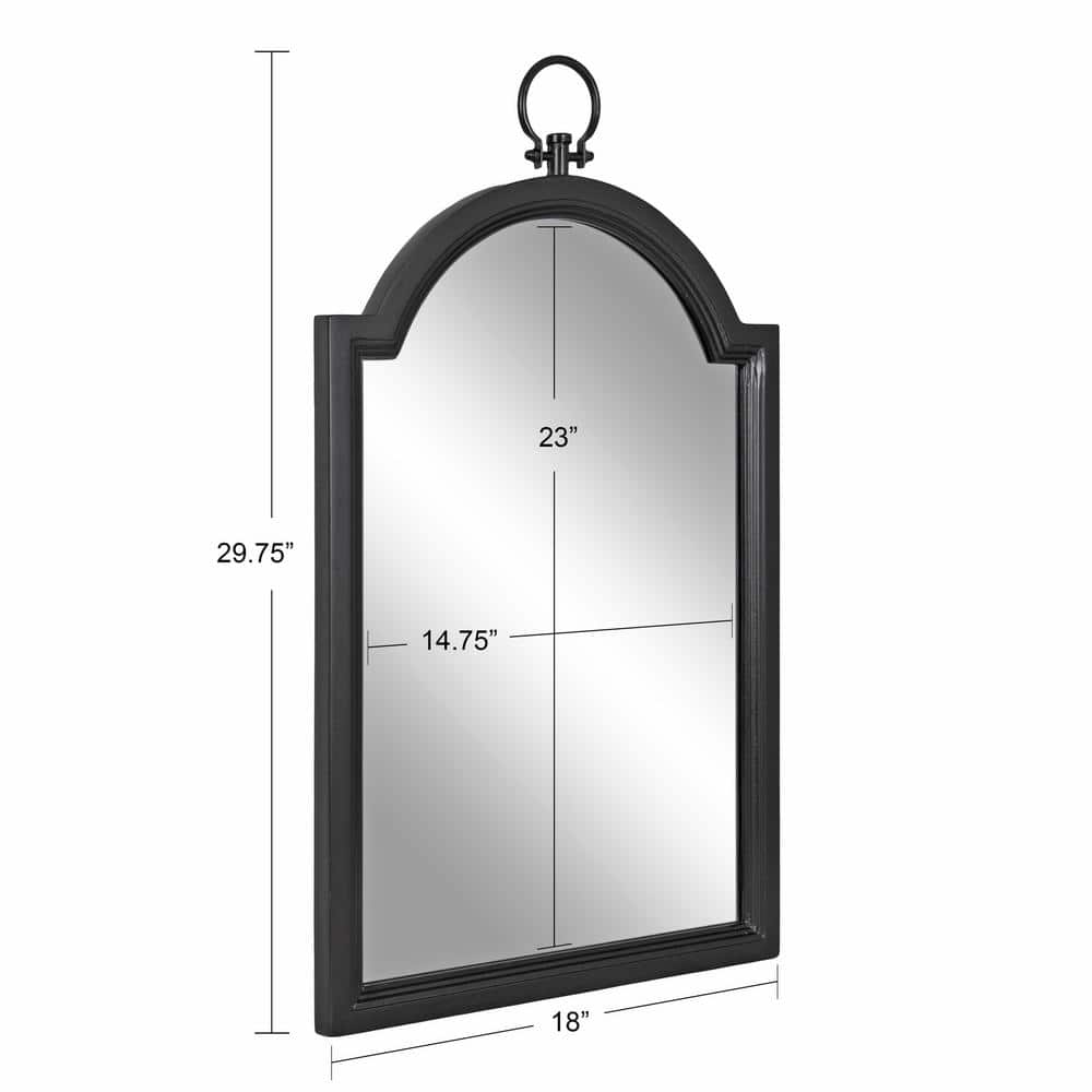 Ohara Arch Black Wood Bathroom Vanity Mirror