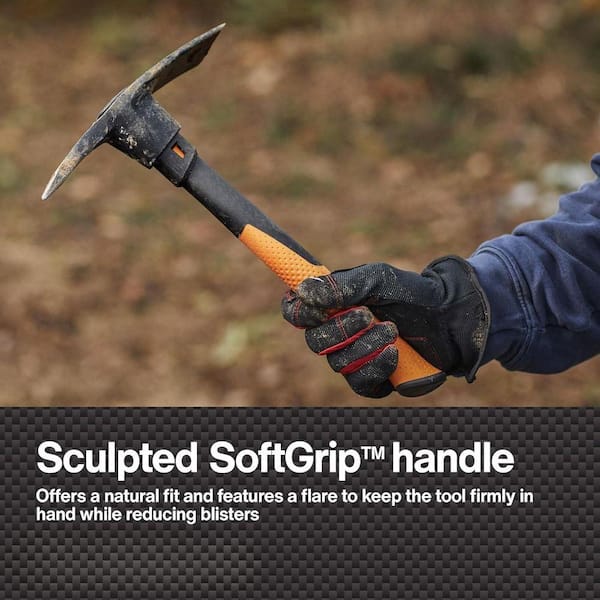 Justincity 14 in. Mattock Pickaxe, Dual-Head Tool, Non-Slip