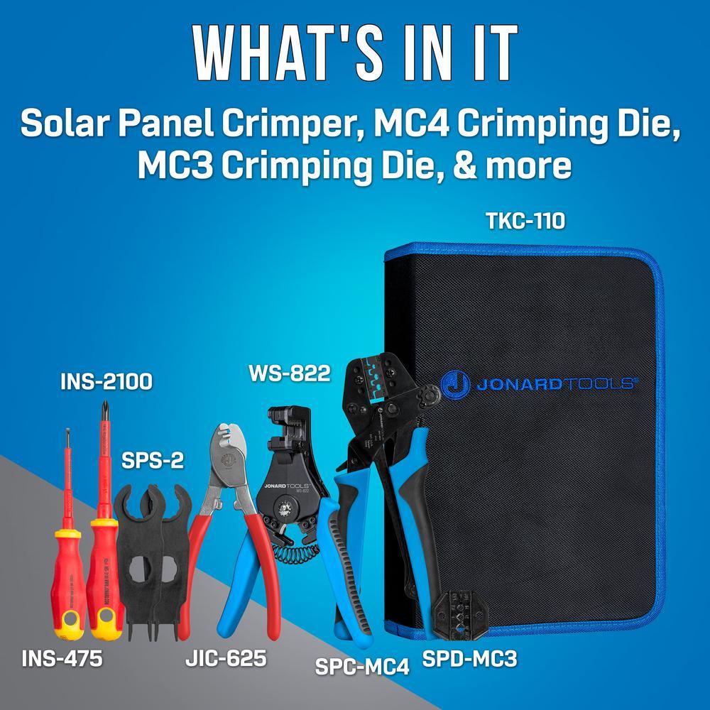 JONARD TOOLS Solar Panel Crimping Tool Kit for MC3 and MC4