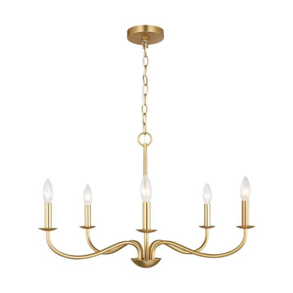 Generation Lighting Abells 5-Light Satin Brass Traditional Candle