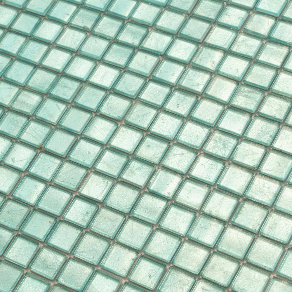 Skosh Pine Green Glossy Glass Mosaic Wall and Floor Tile