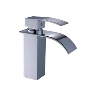 Single-Handle Single-Hole Bathroom Faucet in Chrome Plated