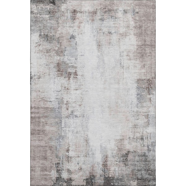 Mayfield Premium Machine Washable Abstract AMF2171 Taupe 3 ft. x 4 ft. Area Rug