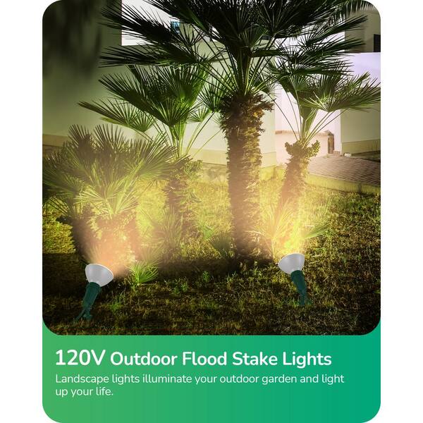 4-Pack Green LED Spotlight Set - IP66 Waterproof, 12W, For St. Patrick's Day Yard & Garden Decor