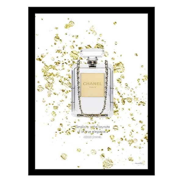 VENICE BEACH Collections Transparent Gold Fashion Glam Perfume Bottle by Fairchild Paris 1 Piece Framed Graphic Print 18 in. x 14 in.