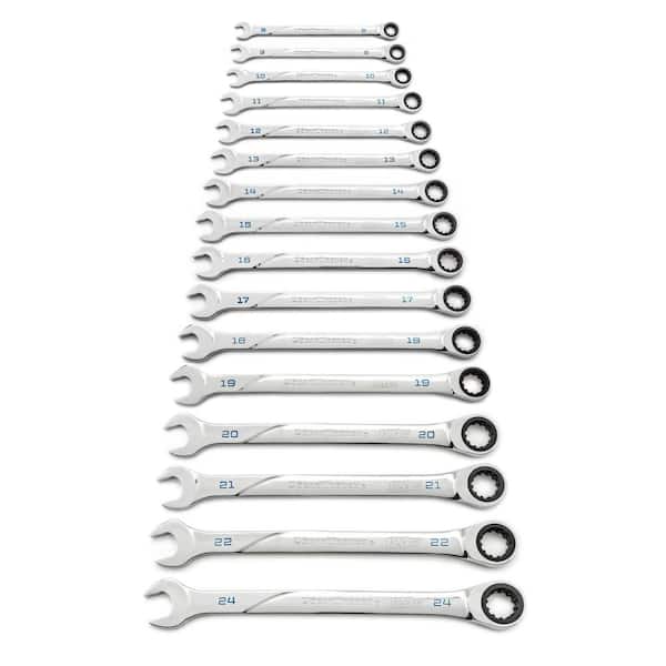 Metric 120XP Universal Spline XL Combination Ratcheting Wrench Tool Set (16-Piece)