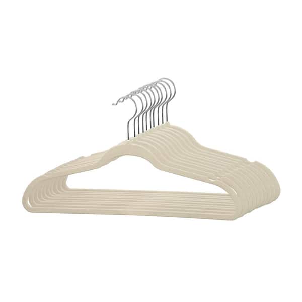 Home Basics Ivory Velvet Shirt Hangers 10-Pack