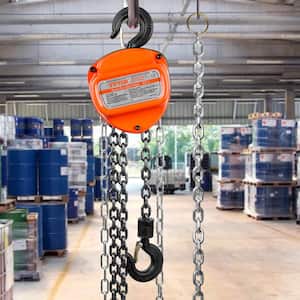 Manual Chain Hoist 1-Ton 2200 lbs. Capacity Hand Chain Hoist 10 ft. with Double-Pawl Brake for Garage, Factory, Dock