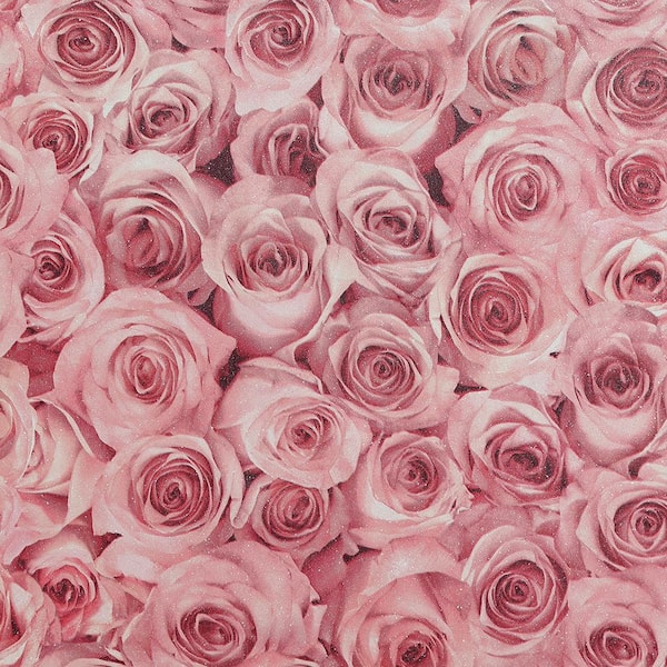 Arthouse Rose Wall Raspberry Vinyl Wallpaper 297108 - Pink Rose Wallpaper For Walls