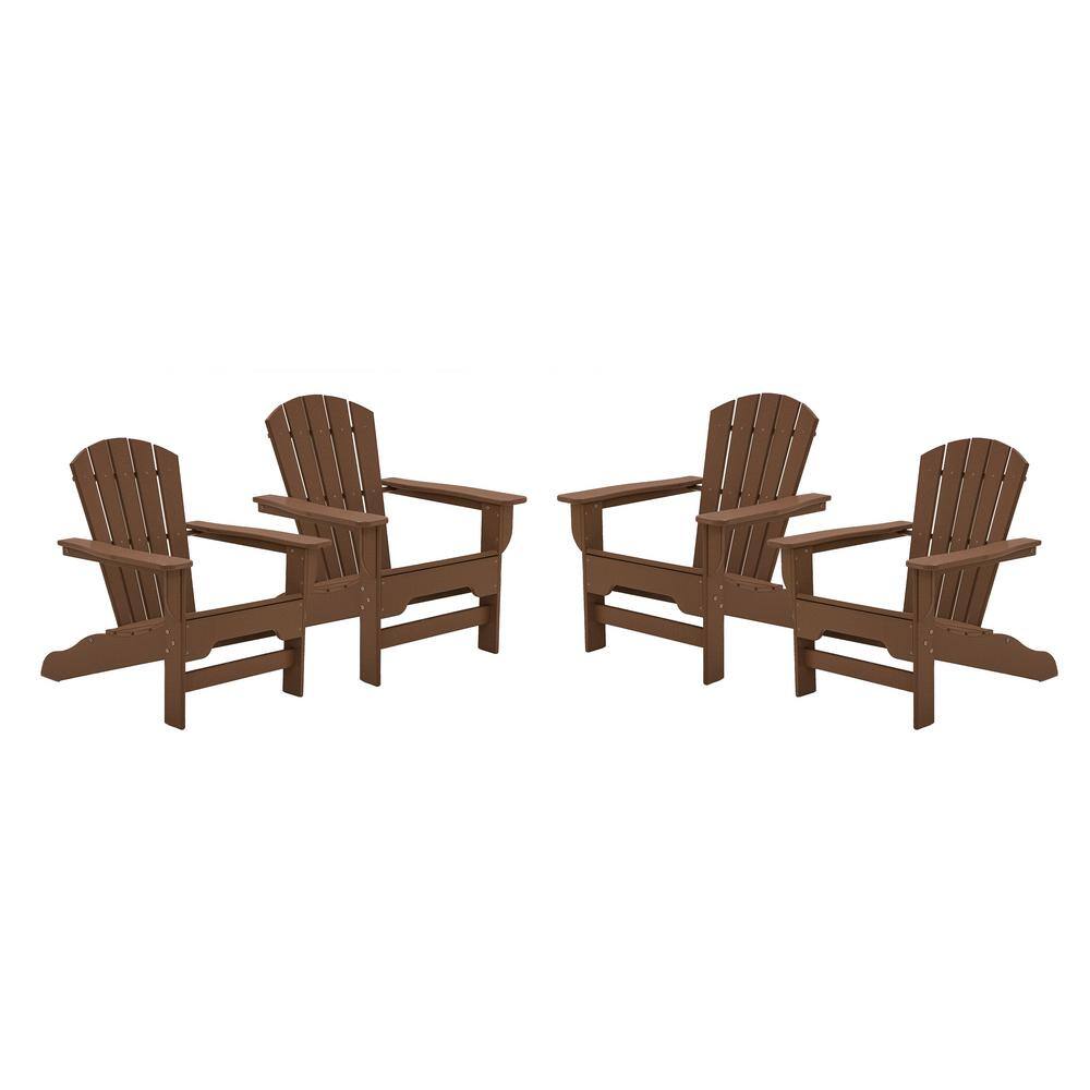 DUROGREEN Boca Raton Teak Recycled Plastic Curveback Adirondack Chair