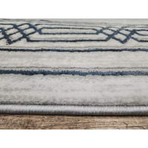 Davide 1231 Transitional Bordered Blue 3 ft. x 5 ft. Area Rug