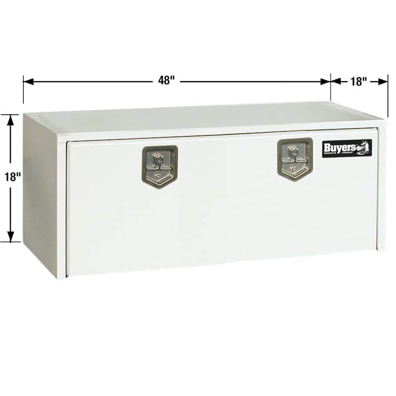 18 in. x 18 in. x 48 in. White Steel Underbody Truck Tool Box