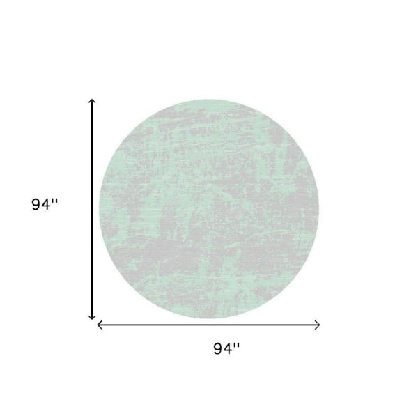 Blue, Green 8 ft. Round Woven Polypropylene Round Indoor/Outdoor Area Rug